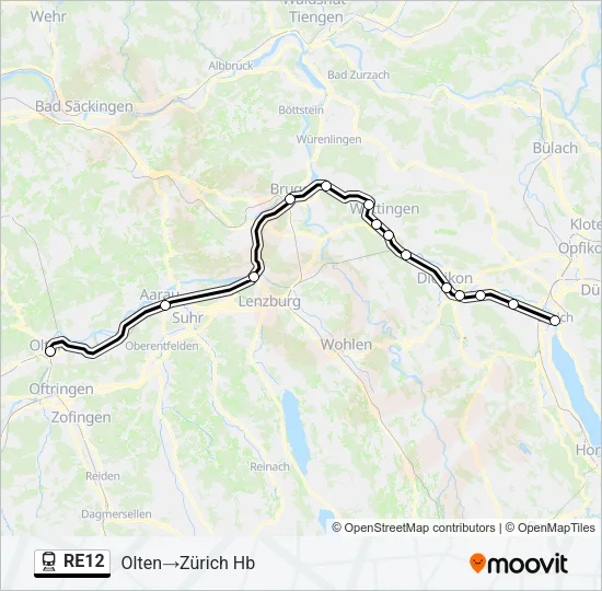 RE12 Train Line Map