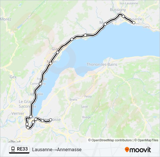 RE33 Train Line Map