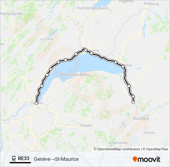 RE33 train Line Map