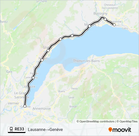 RE33 Train Line Map