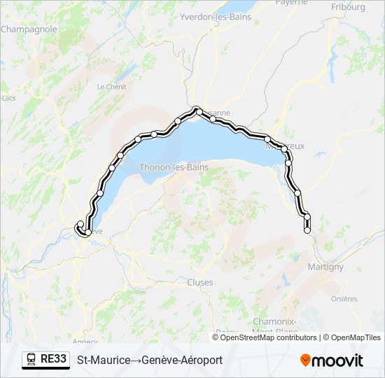 RE33 train Line Map