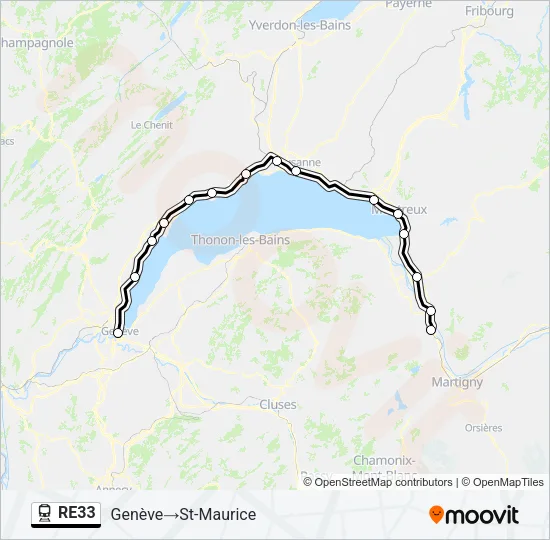 RE33 Train Line Map