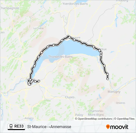 RE33 Train Line Map