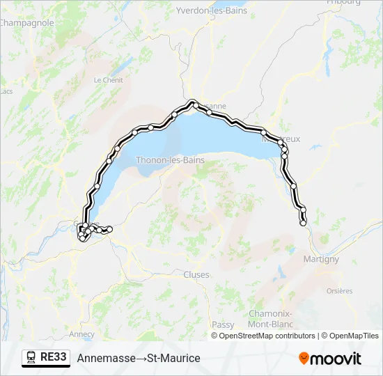 RE33 Train Line Map