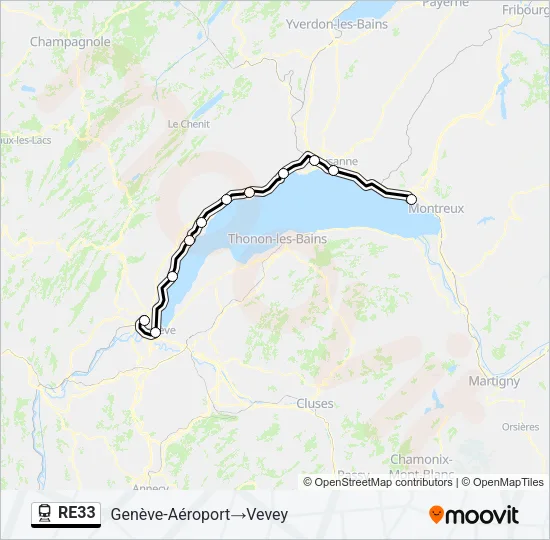 RE33 Train Line Map