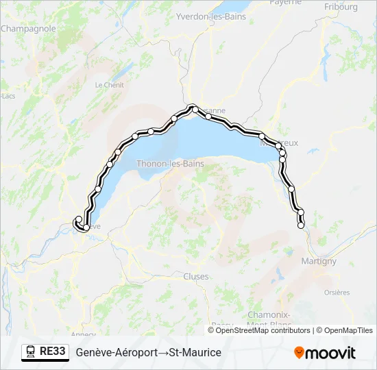 RE33 Train Line Map