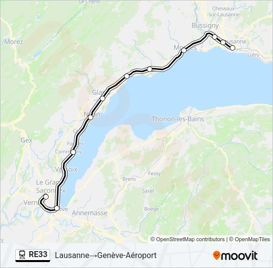 RE33 Train Line Map