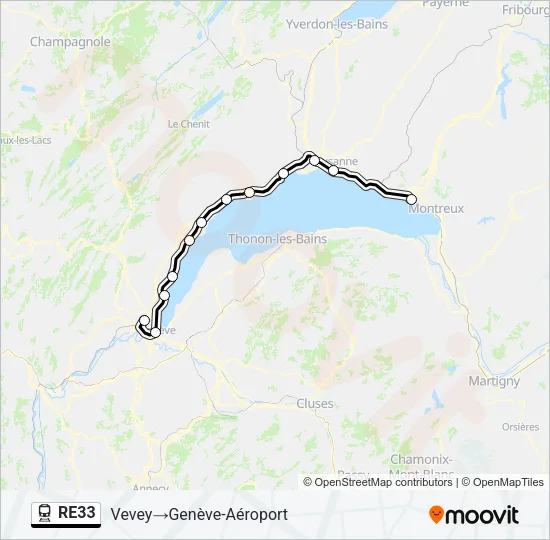 RE33 Train Line Map