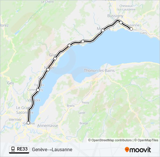 RE33 train Line Map