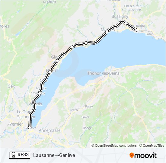 RE33 train Line Map