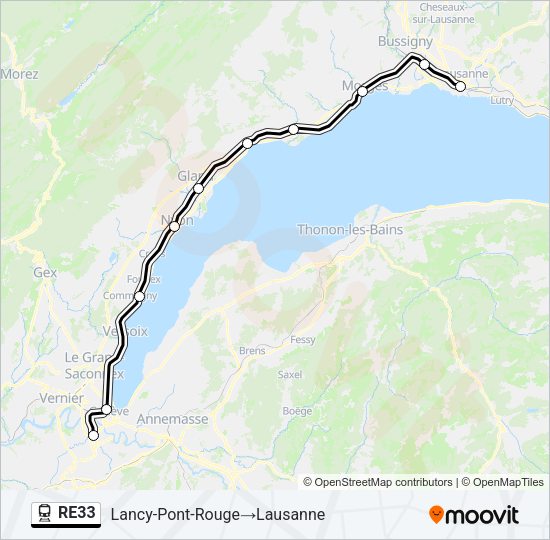 RE33 Train Line Map