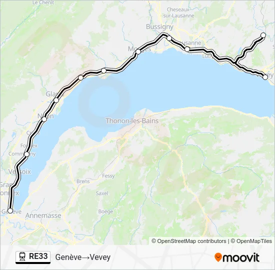 RE33 Train Line Map