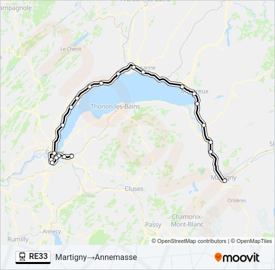RE33 Train Line Map