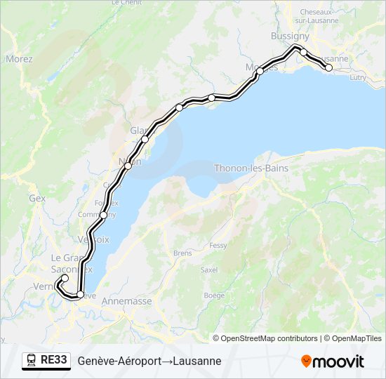 RE33 Train Line Map
