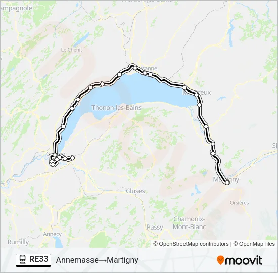 RE33 Train Line Map