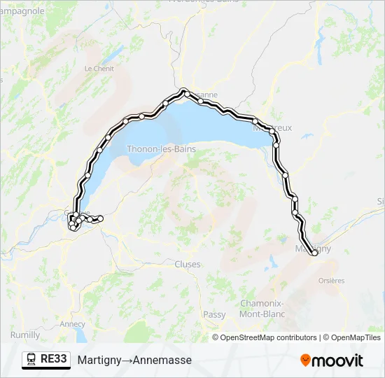 RE33 Train Line Map
