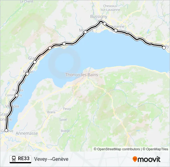 RE33 Train Line Map
