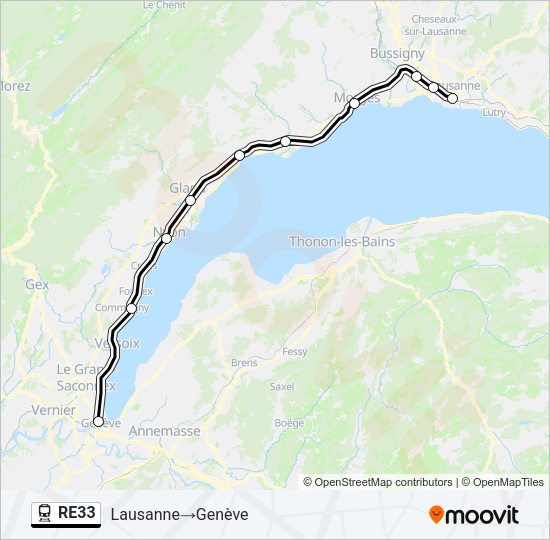 RE33 Train Line Map