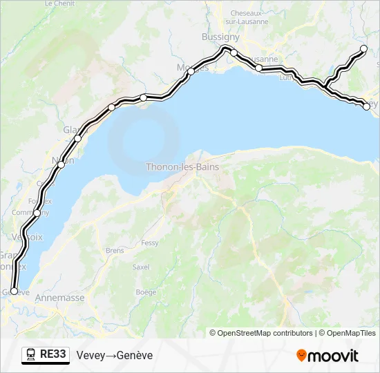 RE33 Train Line Map
