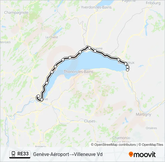 RE33 Train Line Map