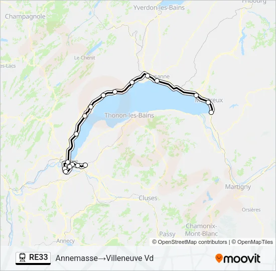 RE33 Train Line Map