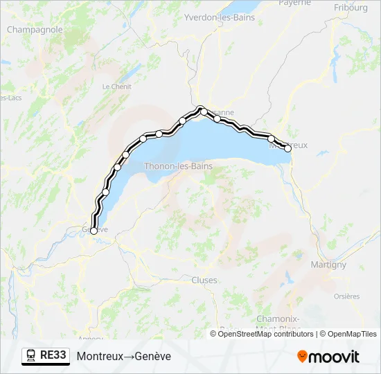 RE33 Train Line Map