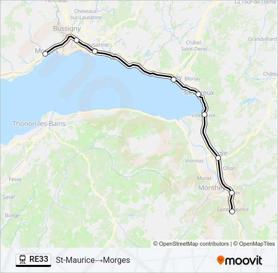 RE33 Train Line Map