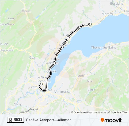 RE33 Train Line Map