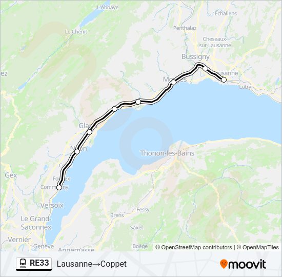 RE33 Train Line Map