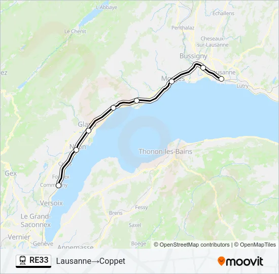 RE33 Train Line Map