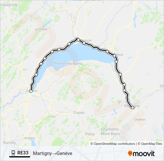 RE33 Train Line Map