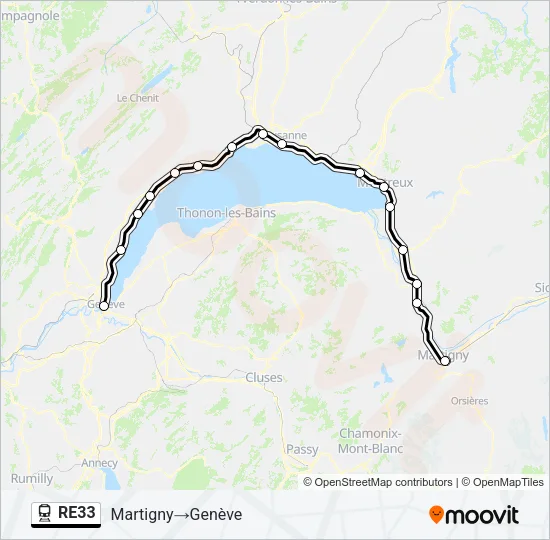 RE33 Train Line Map