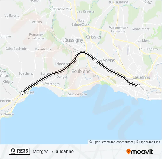 RE33 Train Line Map