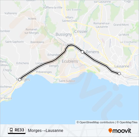 RE33 Train Line Map