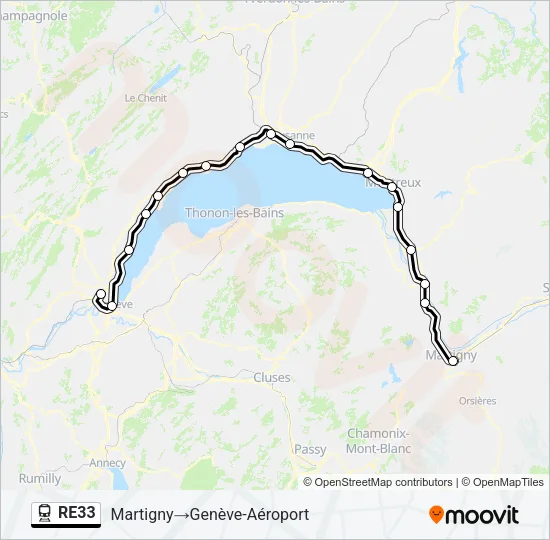RE33 Train Line Map