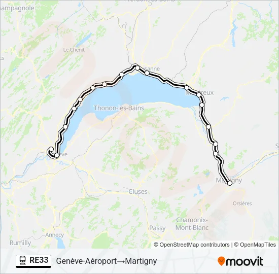 RE33 Train Line Map