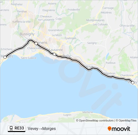 RE33 Train Line Map