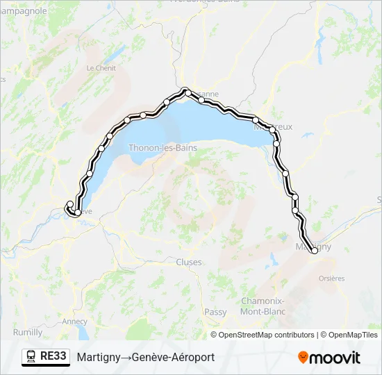 RE33 Train Line Map