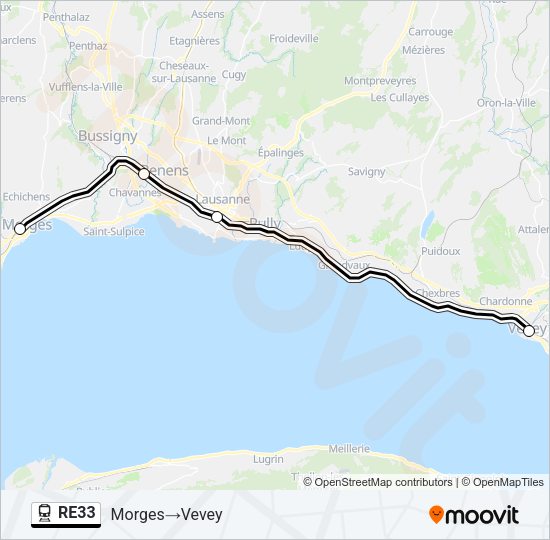 RE33 Train Line Map