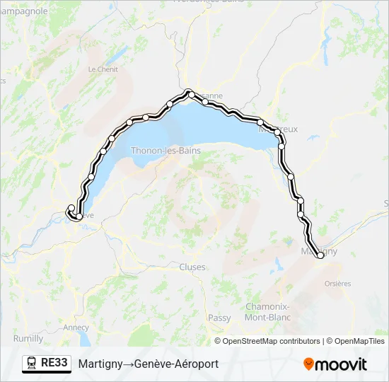 RE33 Train Line Map