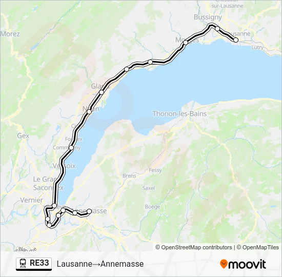 RE33 Train Line Map
