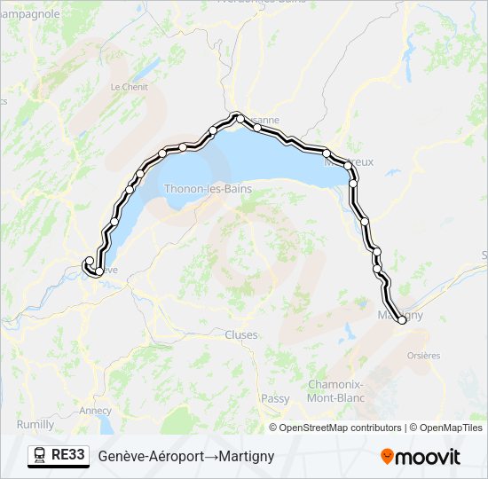 RE33 Train Line Map