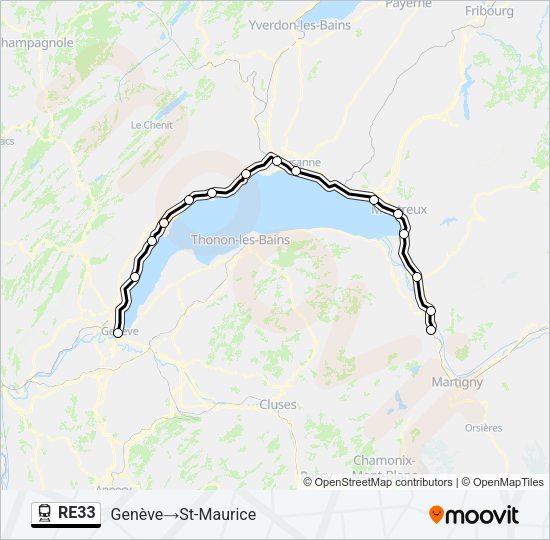 RE33 Train Line Map