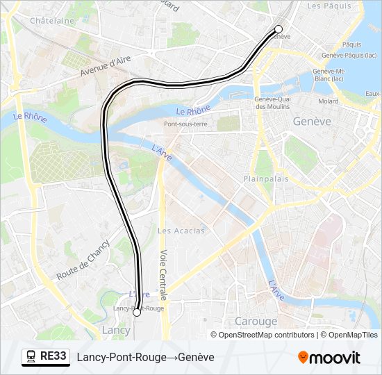 RE33 Train Line Map