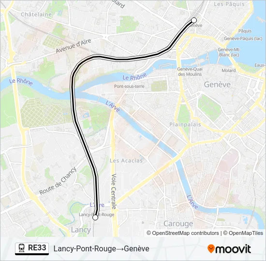 RE33 Train Line Map