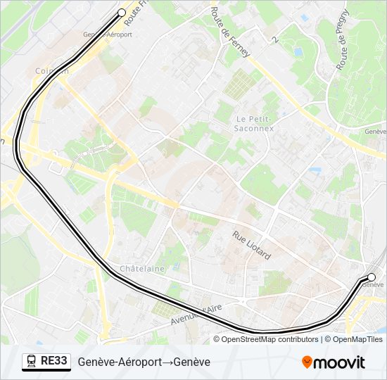 RE33 Train Line Map