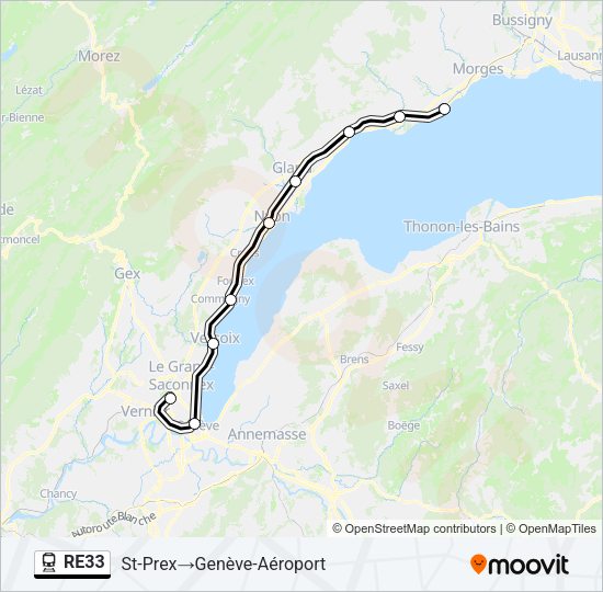 RE33 Train Line Map