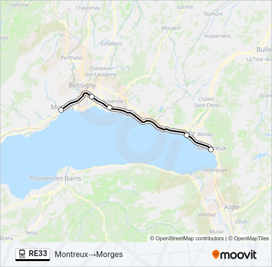 RE33 Train Line Map