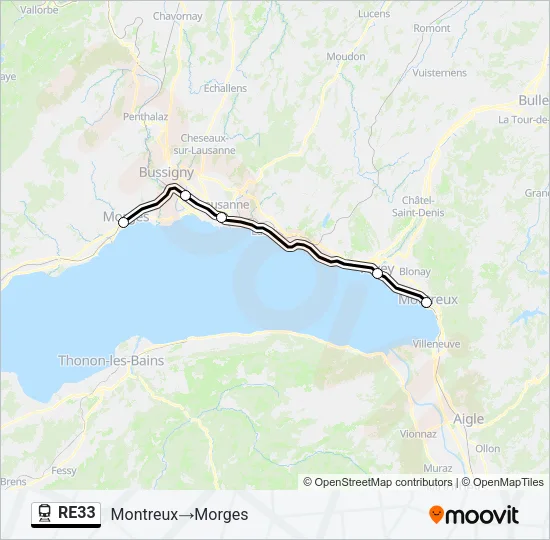 RE33 Train Line Map