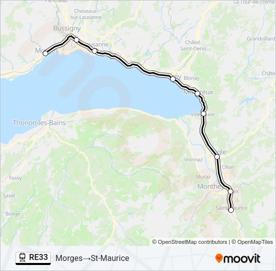 RE33 Train Line Map